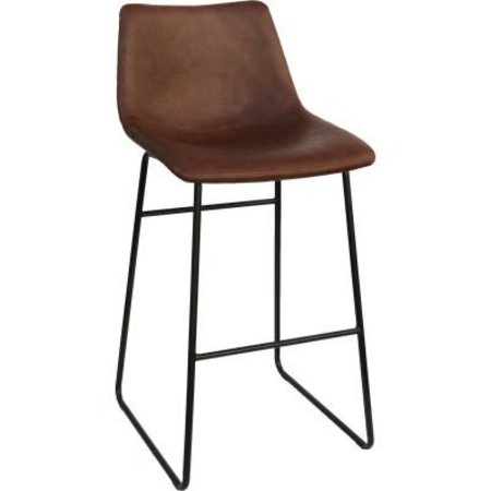 LORELL Lorell® Modern Sled Guest Stools - Leather - Tan - Set of 2 LLR42958